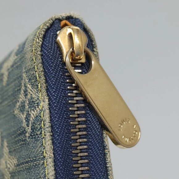 LOUIS VUITTON Monogram Denim Mini Zippy Wallet Wallet Blue M95342 LV Auth BD1131 - Picture 8 of 16